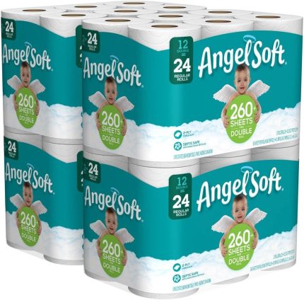 Angel Soft Bath Tissue, 48 Double Rolls Toilet Paper, 12 Count by Angel Soft